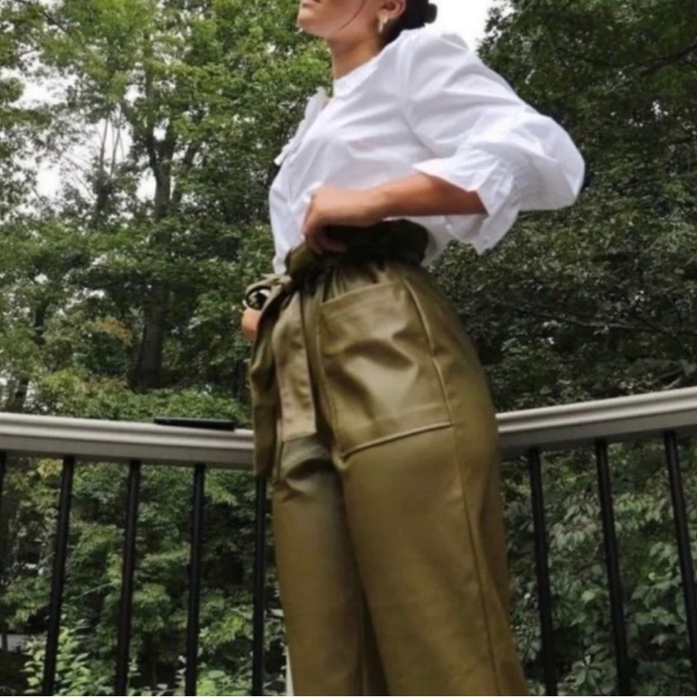 Who What Wear Paperbag Waist Faux Leather Pants - Picture 6 of 11